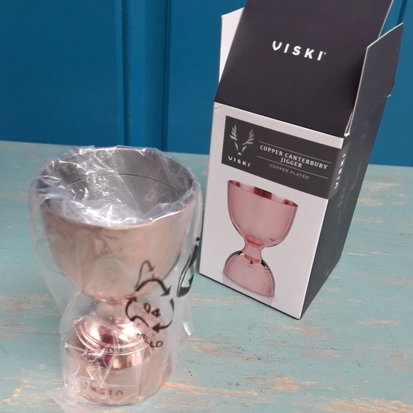 Jigger Double Shot Glass Copper Canterbury NEW Viski Bar Ware New with Tag n Box - Picture 3 of 13